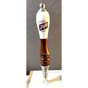 Vintage Schlitz Beer Tap Handle White Ceramic Wood 11 in Long